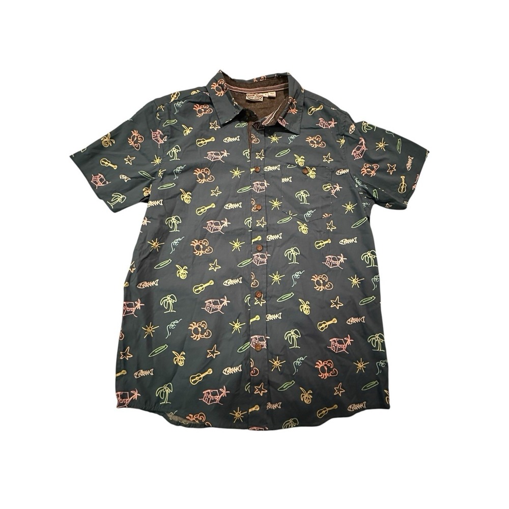Ron Jon Surf Shop Tropical Hawaiian Shirt Men's Small Short Sleeve Button Up EUC